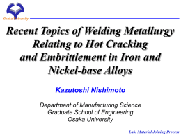 Recent Topics of Welding Metallurgy Relating to Hot