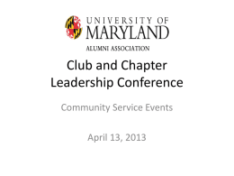 Club and Chapter Leadership Conference