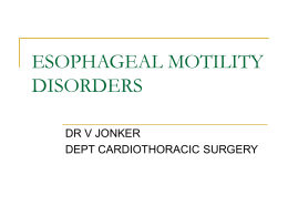 ESOPHAGEAL MOTILITY DISORDERS