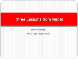 Three Lessons from Nepal
