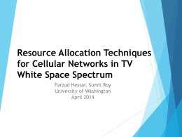 Resource Allocation Techniques for Cellular Networks in TV