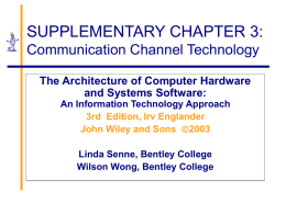SUPPLEMENTARY CHAPTER 3: Communication Channel Technology