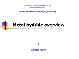 Metal hydride - University of Victoria