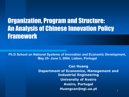 The Chinese Innovation Policy Framework