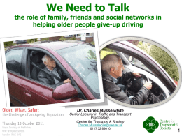 Older Drivers, Travel and Later Life Learning