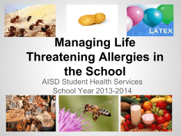 Life-Threatening Food Allergy Awareness