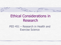 Ethical Considerations in Research