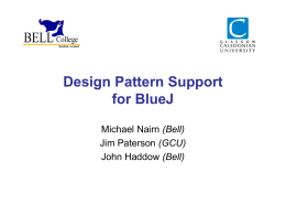 Pattern Support for BlueJ