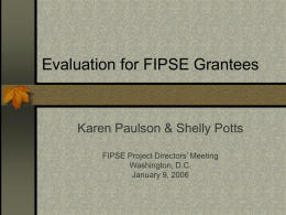 FIPSE Program Officer Evaluation Training Program