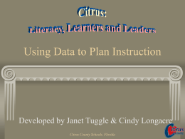 Using Data to Plan Instruction - Citrus County School District
