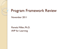 Program Framework Review