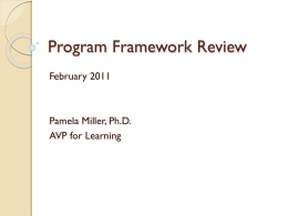 Program Framework Review