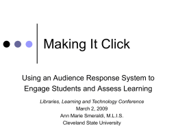 Making It Click: - Cleveland State University