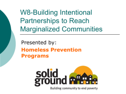 Building Intentional Partnerships to Reach Marginalized