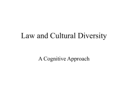 A cognitive approach to cultural diversity