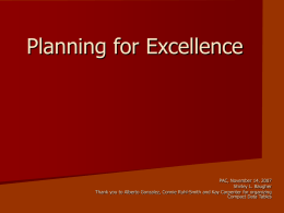 Planning for Excellence - Bowling Green State University