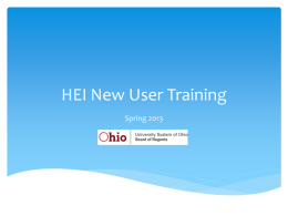 HEI New User Training