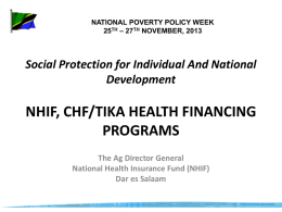 SOCIAL HEALTH PROTECTION FOCUSING IMPLEMENTATION …