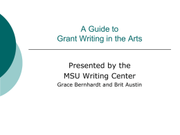 Funding Your Art: Grant Writing in the Arts