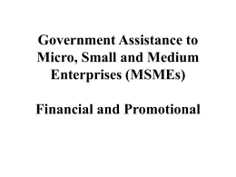 Government Assistance to Micro, Small and Medium