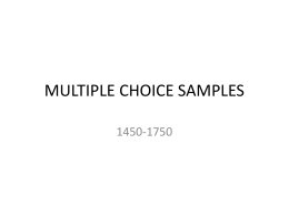MULTIPLE CHOICE SAMPLES