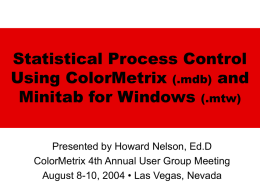 Statistical Process Control