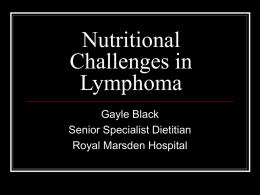 Nutritional Challenges in Lymphoma