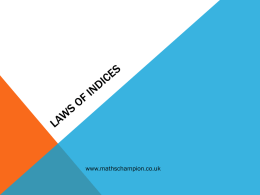 Laws of indices - Maths Champion