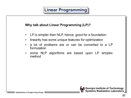 Linear Programming - Georgia Institute of Technology