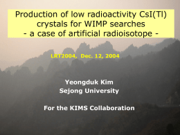 Status of KIMS experiment WIMP search
