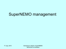 SuperNEMO management