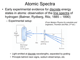 Atomic Spectra - Ohio Wesleyan University