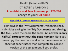 Health (Teen Health 2) Chapter 1 Lesson 1 What is Health