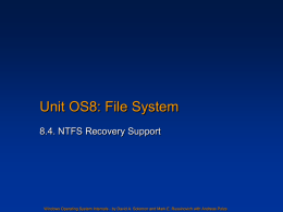 Unit OS 8: NTFS Recovery Support