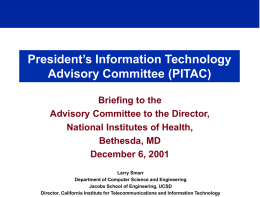 President’s Information Technology Advisory Committee (PITAC)