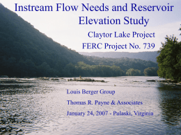 Instream Flow Needs Study