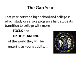The Gap Year - Notre Dame High School