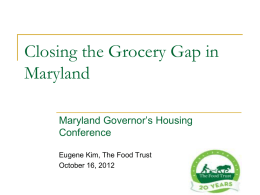 Closing the Grocery Gap in Maryland