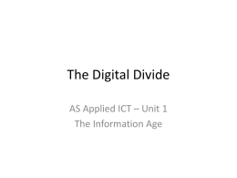 The Digital Divide - ICT @ St Augustine's CE High School