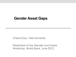 Gender Asset Gap Differences of Individual Wealth Holdings