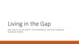 Living in the Gap - The Nonprofit Partnership