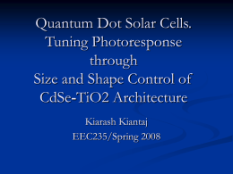 Quantum Dot Solar Cells. Tuning Photoresponse through Size