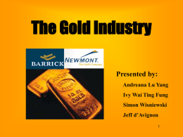 The Gold Industry - SFU Home Page - SFU