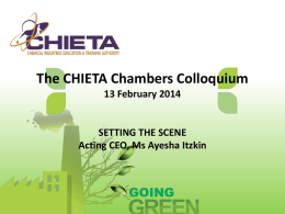 Chamber Colloquium 13 February 2014