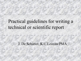 Praktische Richtlijnen voor het Schrijven van eenTechnisch