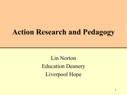Action Research and Pedagogy - MMU | Education & Social