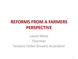 REFORMS FROM A FARMERS PERSPECTIVE