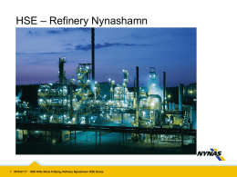 HSE – Refinery Nynashamn