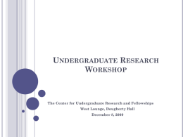 Undergraduate Research Workshop