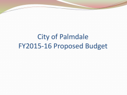 City of Palmdale 2007-2008 Proposed Budget